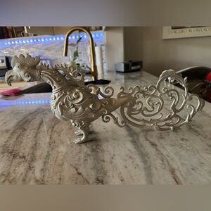 Vintage Cast Metal Rooster Sculpture